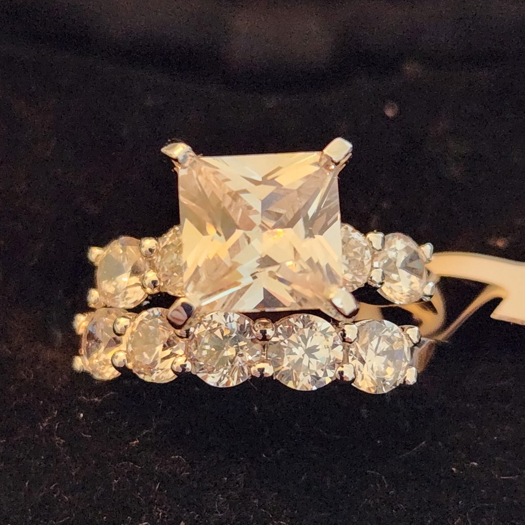 2 Rings Bella Luce Sim Diamonds In 925 Silver Perfect For Travel Size 10 25$